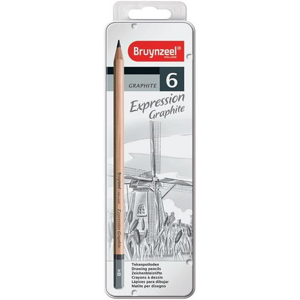 Bruynzeel Expression Graphite Drawing Sketching Tin Sets of 6 or 12 Pencils Bruynzeel Expression Graphite Drawing Sketching Tin Sets of 6 or 12 Pencils